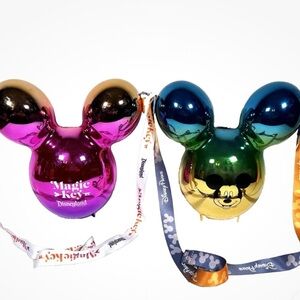 Walt Disneyland Parks Magic Key Metallic Mickey Balloon Popcorn Bucket Set​